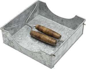 ที่ใส่ผ้าเช็ดปากแบบแบนทำจากโลหะสังกะสีพร้อมที่จับไม้อุปกรณ์จัดระเบียบสำหรับโต๊ะรับประทานอาหารของตกแต่งบ้านและร้านอาหาร WB Inc อินเดีย - Product Image 3