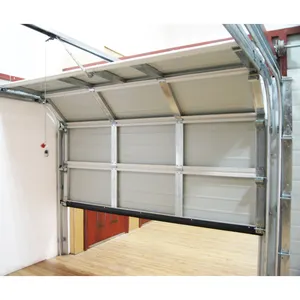 Puerta de garaje manual eléctrica moderna europea puerta de garaje aislada de espuma PU con ventana