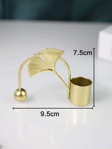 Bougeoir élégant en T plaqué or pour décoration de la maison bureau bureau et comptoir décoration bougeoir - Product Image 2