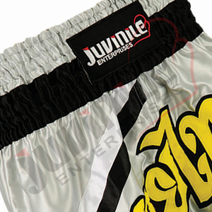 Pantalones cortos de compresión de cintura alta de fabricantes OEM Color personalizado Transpirable 100% Poliéster Pantalones cortos ligeros de entrenamiento Muay Thai - Product Image 5