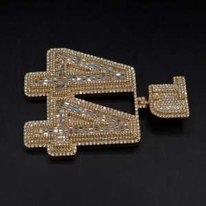 Collier à pendentif plaqué or pour homme et femme avec chaîne - Product Image 5