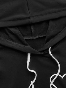 OEM Design personnalisé pulls à capuche lourds pour universitaire unisexe rayé cordon hiver col à capuche broderie décoration - Product Image 4