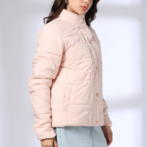 Chaqueta acolchada de invierno con capucha cálida personalizada para mujer, abrigo corto doble con botones acolchados, chaqueta acolchada para mujer - Product Image 3