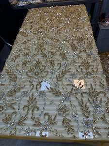 Luxury Designer Embroidery French Tulle Lace Fabric Nonwoven Wedding Rhinestone Eco-Friendly Handmade High Quality Customizable - Product Image 4