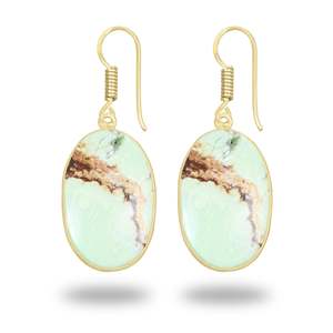 Boucles d'oreilles élégantes en calcédoine pour femmes, bijoux tendance pour mariage et soirée, style simple et classique, calcédoine chromée plaquée or 18 carats, bijoux fins - Product Image 6