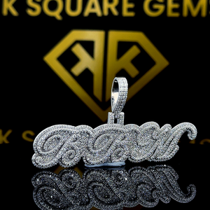 Pendentif Hip Hop Moissanite pour hommes personnalisé avec lettre Bijoux Hip Hop de glace pour enfants - Product Image 4