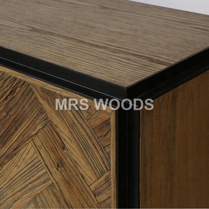MRS WOODS Nouveau Design Vintage <span class=keywords><strong>Buffet</strong></span> en <span class=keywords><strong>Bois</strong></span> <span class=keywords><strong>Buffet</strong></span> Restaurant <span class=keywords><strong>Buffet</strong></span> <span class=keywords><strong>Bois</strong></span> Récupéré <span class=keywords><strong>Noir</strong></span> Salle à Manger Buffets Buffets - Product Image 2