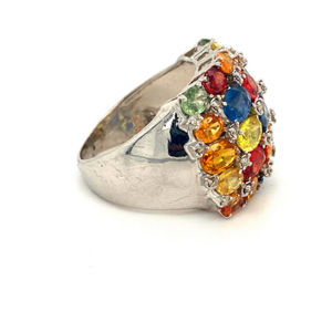 Anillo grande de plata 925 para mujer con zafiro natural y diamantes Joyas de piedras preciosas personalizables para bodas y fiestas - Product Image 2