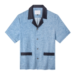 Chemise Cabana à Manches Courtes pour Homme pour l'Été, Conception Personnalisée OEM, Col Camp, Fournisseur de Vêtements d'Usine à Marque Privée - Product Image 2