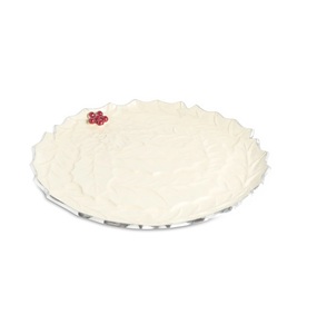 Plateau de service de forme ronde en aluminium de luxe moderne Premium Vantage avec émail fini pour l'utilisation de la décoration des fêtes à la maison - Product Image 1