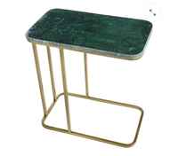 Table d'appoint moderne en métal en forme de C pour canapé-lit, table portable avec plateau en métal, base en fer doré, meubles de salon faits à la main