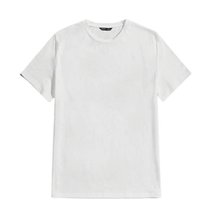 เสื้อยืดคอกลมสีขาวดำแขนสั้นสำหรับผู้ชายเสื้อยืดผลิตตามสั่ง - Product Image 1