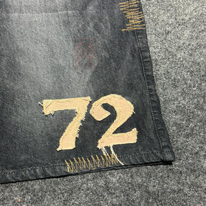 Short en jean pour homme lavé à la pierre style vieilli avec logo brodé personnalisé Short en denim pour la mode streetwear - Product Image 5