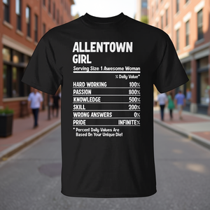 T-shirt Allentown Girl nera girocollo unisex promozionale - Product Image 3