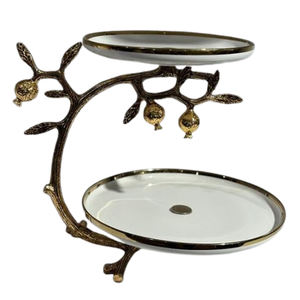 Utensilios de cocina para el hogar, hotel, restaurante, chapado en oro, redondo, acero inoxidable, latón, resina metálica, molde epoxi con textura martillada - Product Image 3