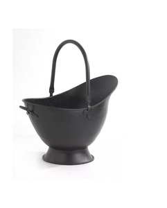 Antique rustic iron <b>coal</b> bucket with vintage design suitable for fireplace accessory or farmhouse decorative storage solution - Product Image 1