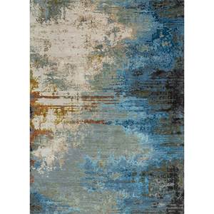 Tattvam Abstract Pattern Hand Knotted <b>Wool</b> & Bamboo Silk Rug Soft Texture 8x10 ft for Home Use-Esk-9017 - Product Image 1
