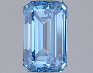 Diamante Esmeralda de 2.02ct, Azul Intenso, VVS2, Cultivado en Laboratorio, para Joyería, Diamante CVD - Product Image 2