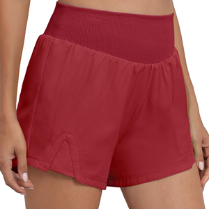 Servicio OEM, Pantalones Cortos Deportivos de Doble Capa para Mujer, de Cintura Alta, Secado Rápido, Elásticos, para Entrenamiento, Voleibol, Tenis - Product Image 5