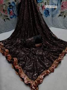 Vêtements ethniques indiens aux couleurs étonnantes, best-seller, chemisier en georgette avec broderie séquentielle au taux le plus bas - Product Image 6