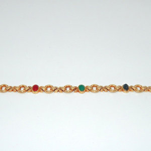 14k oro XO Link bracciale Cabochon onice corniola giada rodiato oro rosa pietre con diamanti perle eleganti Brac - Product Image 4