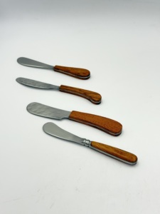 New Product 2026 Stainless Steel Cheese Tools with Wooden Handle with Hammered Design Blade Set of 4 <b>in</b> Lowest Price <b>in</b> India - Product Image 4