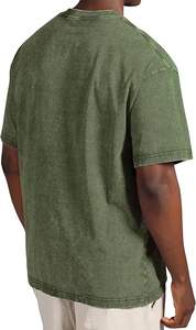 Camiseta de corte cuadrado para hombre de primera calidad, ropa de calle de gran tamaño, cuello levantado, lavado Vintage, algodón pesado, ropa informal holgada, venta al por mayor - Product Image 5