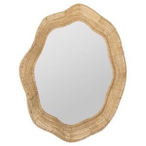 La mejor opción Bohemian Chic Espejo de ratán festoneado de gran tamaño para la decoración de la Casa de la playa - Product Image 2