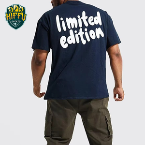 T-shirt en coton de haute qualité pour hommes avec impression bouffante T-shirts personnalisés à manches courtes et à col rond surdimensionnés à motif solide - Product Image 3