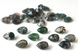 Agate verte naturelle, taille poire, facettée, 3x5mm-8x12mm, pierre précieuse de haute qualité faite à la main pour la fabrication de bijoux - Product Image 3