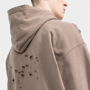 High Street Fashionable Men Distressed Hoodie Basics Cotton Blended Industry Trending Product Eco Friendly Men Distressed Hoodie - Product Image 5