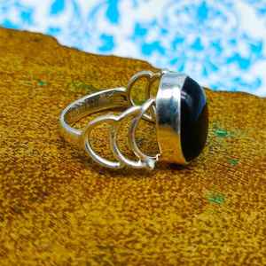Stylish Genuine <b>Black</b> <b>Onyx</b> <b>Ring</b> Handmade 925 Sterling Silver with Elegant Oval Cut Bezel Setting for Weddings - Product Image 3
