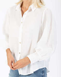 Blusa Elegante Informal de Verano para Mujer, Talla Grande, 100% Algodón, Antiarrugas, con Puños Fruncidos y Corte Curvo - Product Image 2