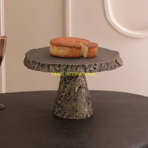 แท่นวางเค้กแบบเรียบง่ายทำจากโลหะพร้อมถาดกลมสำหรับวางเค้กคัพเค้กขนมอบงานแต่งงานโต๊ะกลาง - Product Image 2