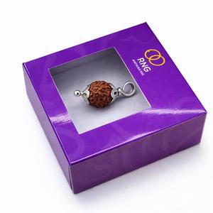 Pendentif en argent plaqué or 18 carats avec agate naturelle Rudraksha, charme religieux hindou en pierre - Product Image 5
