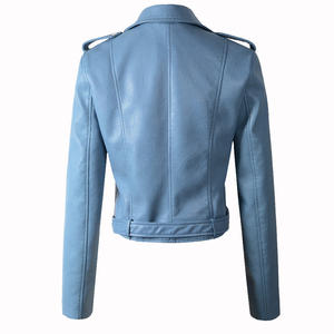 2024 fabrication extérieure de veste en cuir de mode pour femmes sur mesure avec traitement tricoté de couleur personnalisée - Product Image 2