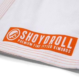 Kimono de Jiu-Jitsu BJJ Gi Shoyoroll Ember Competitor édition limitée, blanc avec combinaison orange - Product Image 4