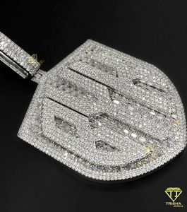 Iced Out Lab Grown Diamond Pendant Hip Hop Bling Jewelry 925 Silver Baguette & Round Passes Diamond Tester - Product Image 2