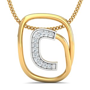 Minimalist <b>Letter</b> C Zircon <b>Brass</b> Pendant 18k Gold Plated Initial Geometric Wholesale Necklaces For Women - Product Image 6