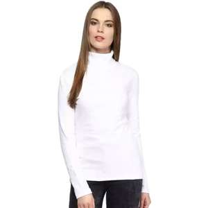 Señoras liso algodón HiNecks alta calidad señoras manga completa diseñador señoras moda lujo diseño Camisa de algodón - Product Image 1