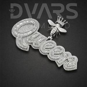 จี้เพชรเทียมทรงบริลเลียนต์แบบ Iced ผ่านการทดสอบคุณภาพ VVS ผลิตในห้องปฏิบัติการ ตัวเรือนเงินแท้ S925 ชุบทองคำแท้ ลายเคลือบเงา เหมาะสำหรับงานปาร์ตี้ - Product Image 3