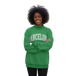 Sweat-shirt d'hiver décontracté surdimensionné pour femme, col montant, en polaire polyester/coton, brodé sur mesure, écologique, vente en gros 2026 - Product Image 1