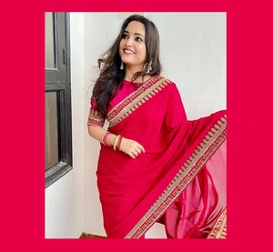 Diseñador indio de Bollywood, Georgette Sari, última Ropa Étnica exclusiva y elegante, Sari, ropa de fiesta nupcial, última exportación de moda - Product Image 1