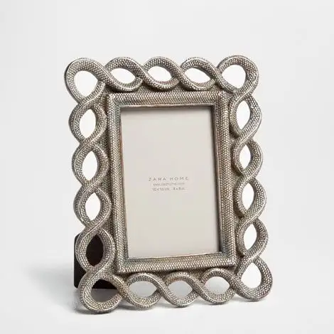 Photo Frames Embossed Handmade Metal Glass Wooden vintage embossed rectangle horizontal frames for family tabletop frames