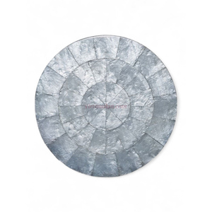 Round Capiz <b>Placemat</b> with Organic Texture for Calm <b>Table</b> Styling and Everyday <b>Dining</b> From Vietnam - Product Image 1