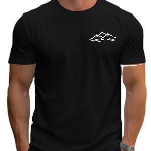 Camiseta de algodón 100% transpirable de estilo fino a la moda para hombre, camisetas ajustadas con cuello en V, camiseta de manga corta para hombre de talla grande - Product Image 2