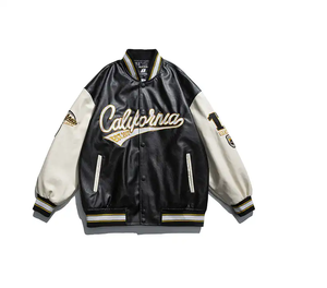Personalizado para hombre de cuero mangas carta hombre béisbol Varsity chaqueta bombardero de gran tamaño rayas puño béisbol Letterman Varisty chaqueta - Product Image 6