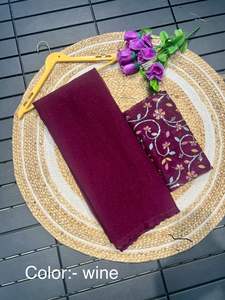 Nuevo Sari de seda de gasa pura de lanzamiento con bordado pesado y ropa de fiesta de trabajo de lentejuelas - Product Image 5