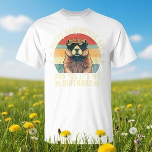 T-shirt divertente per il Giorno del Marmottone con occhiali da sole, regalo di compleanno divertente per eventi promozionali - Product Image 3