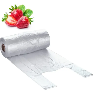 2025 sacs fourre-tout en nylon recyclé abordables en gros sacs de t-shirt personnalisables sur rouleau pour les achats de supermarché, tailles fixes - Product Image 3